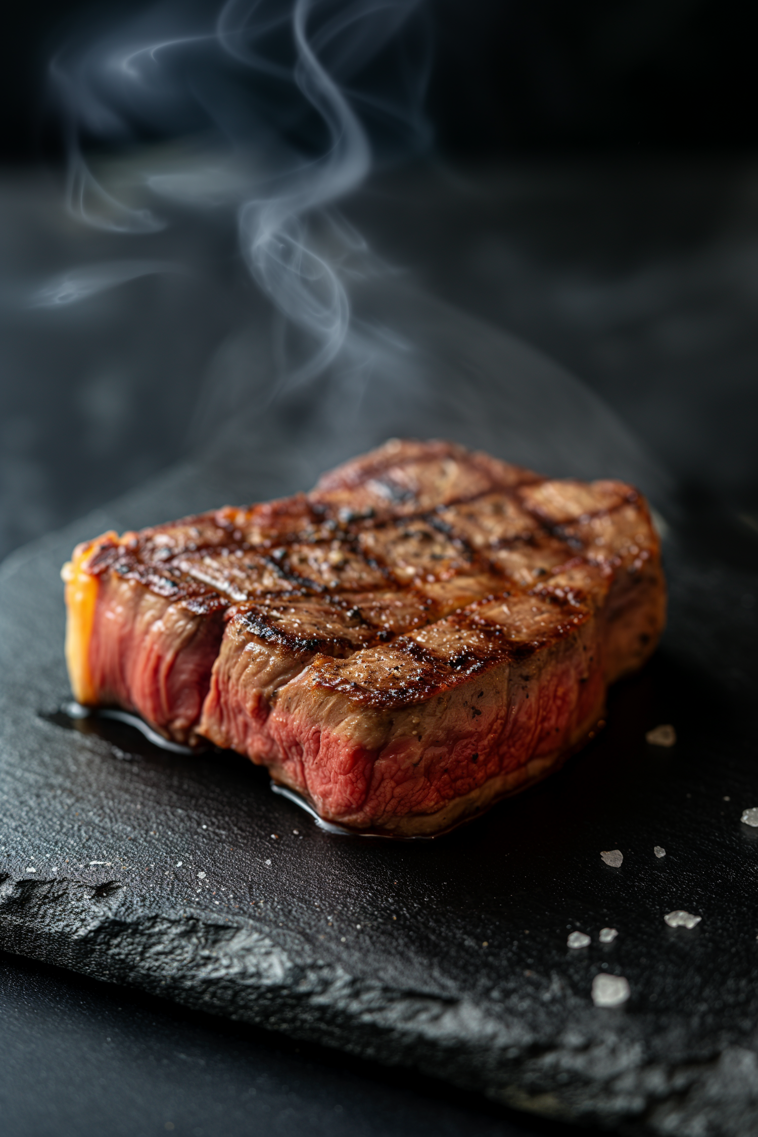 Medium-Rare Steak on Slate