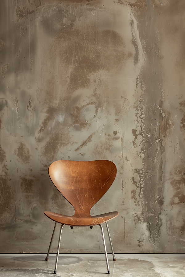 Modern Chair Against Textured Background