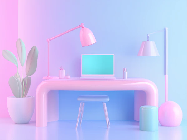 Pastel Workspace Design