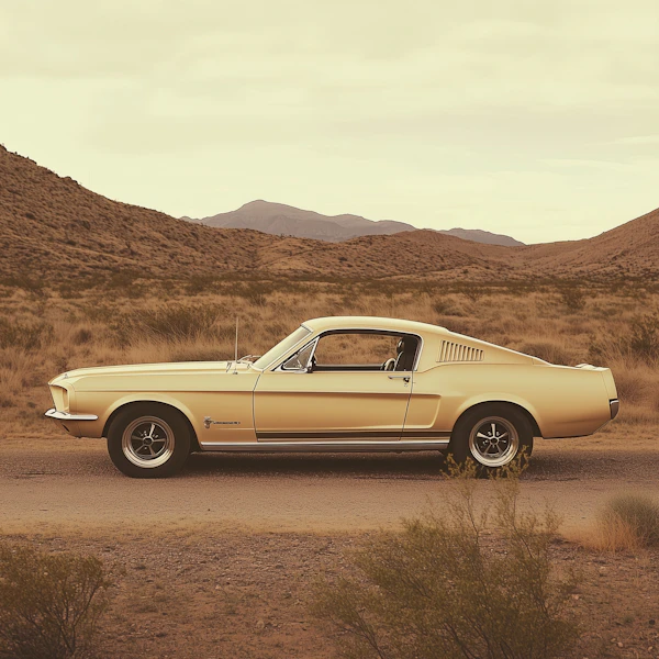 Yellow Ford Mustang