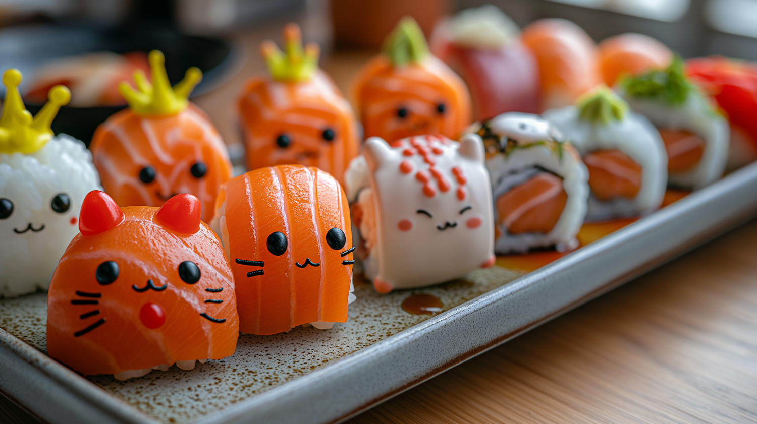 Whimsical Animal Sushi Arrangement