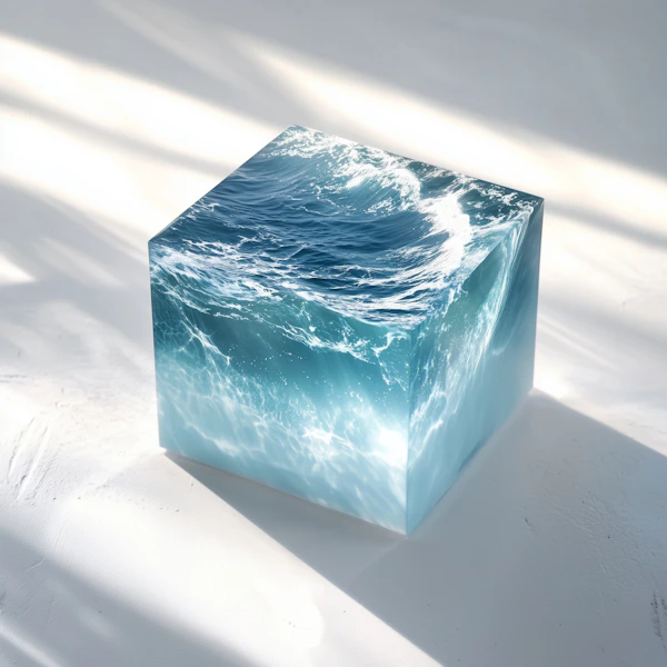 Ocean-Inspired Glass Cube