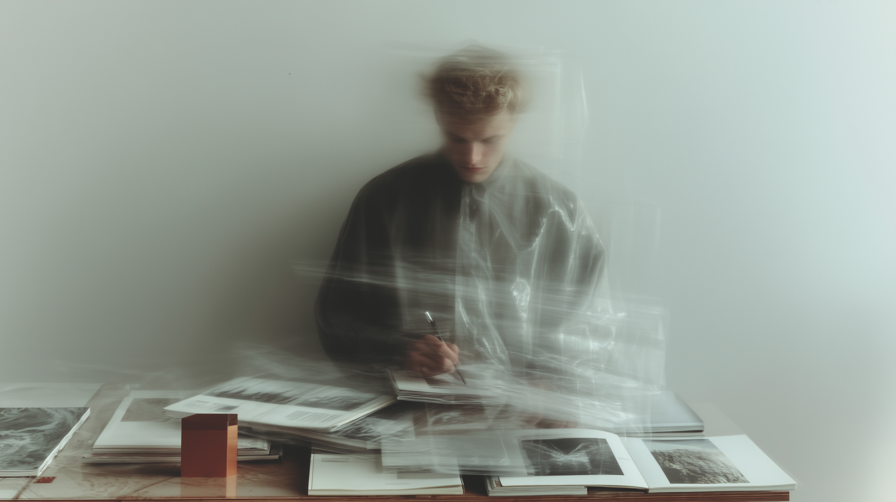 Blurred Writing Scene
