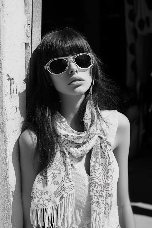Woman in Monochrome Elegance
