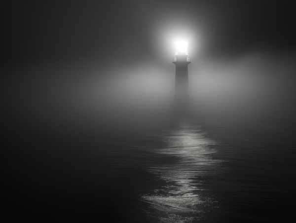 Misty Lighthouse Solitude