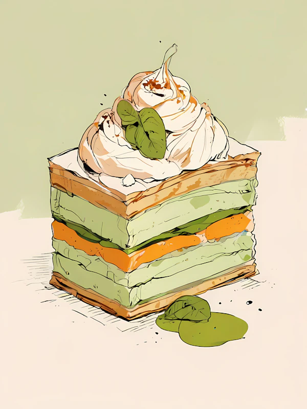 Illustrated Layered Cake