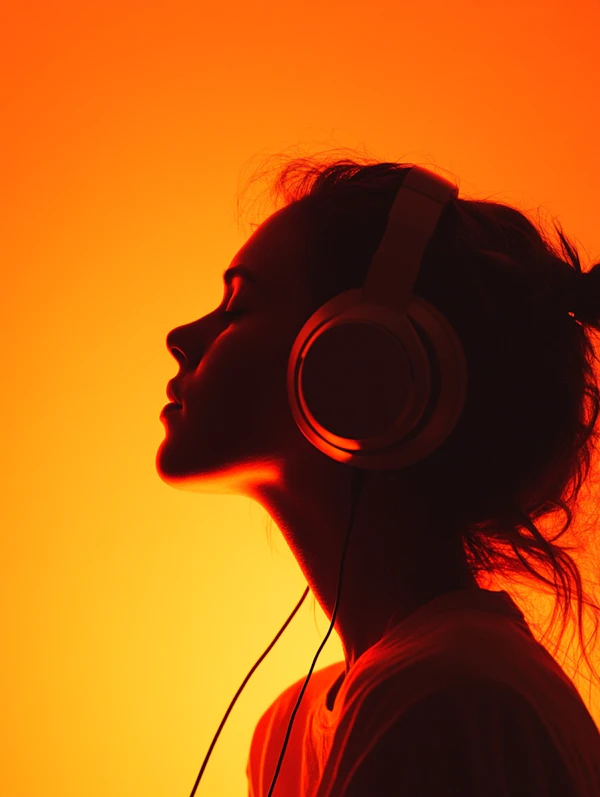 Silhouette with Headphones