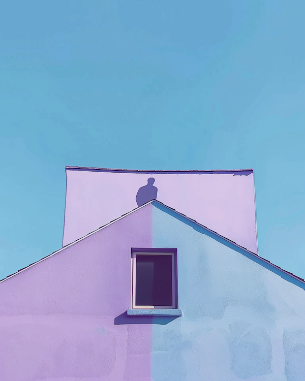 Minimalist Architectural Study with Bird Silhouette