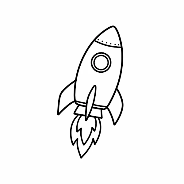 Rocket Line Drawing