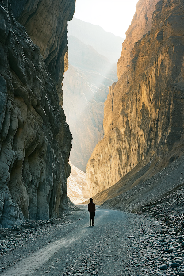 Solitary Journey through Monumental Canyons