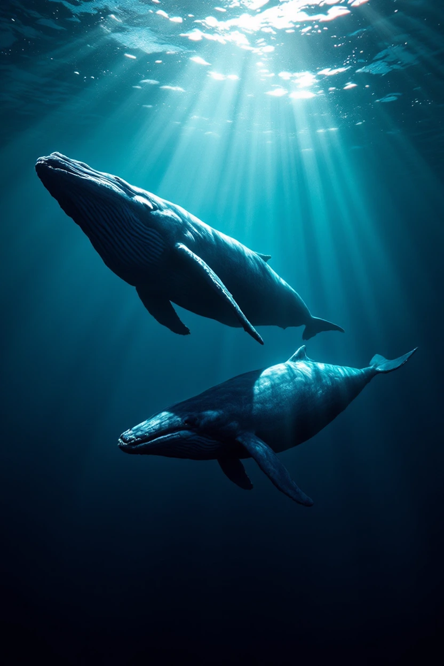 Majestic Whales in Ocean