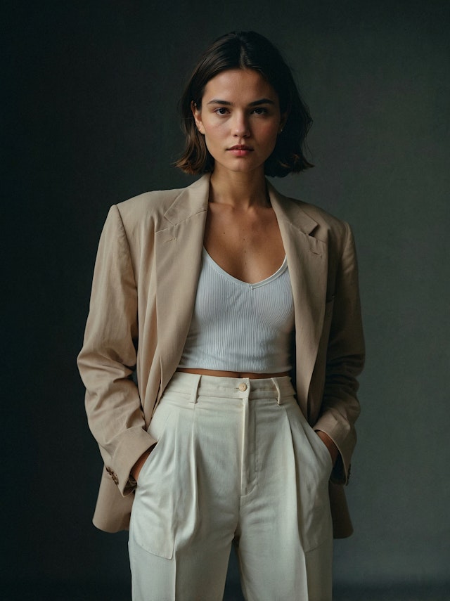 Confident Woman in Minimalist Fashion