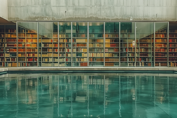 Tranquil Reflection of Modern Library