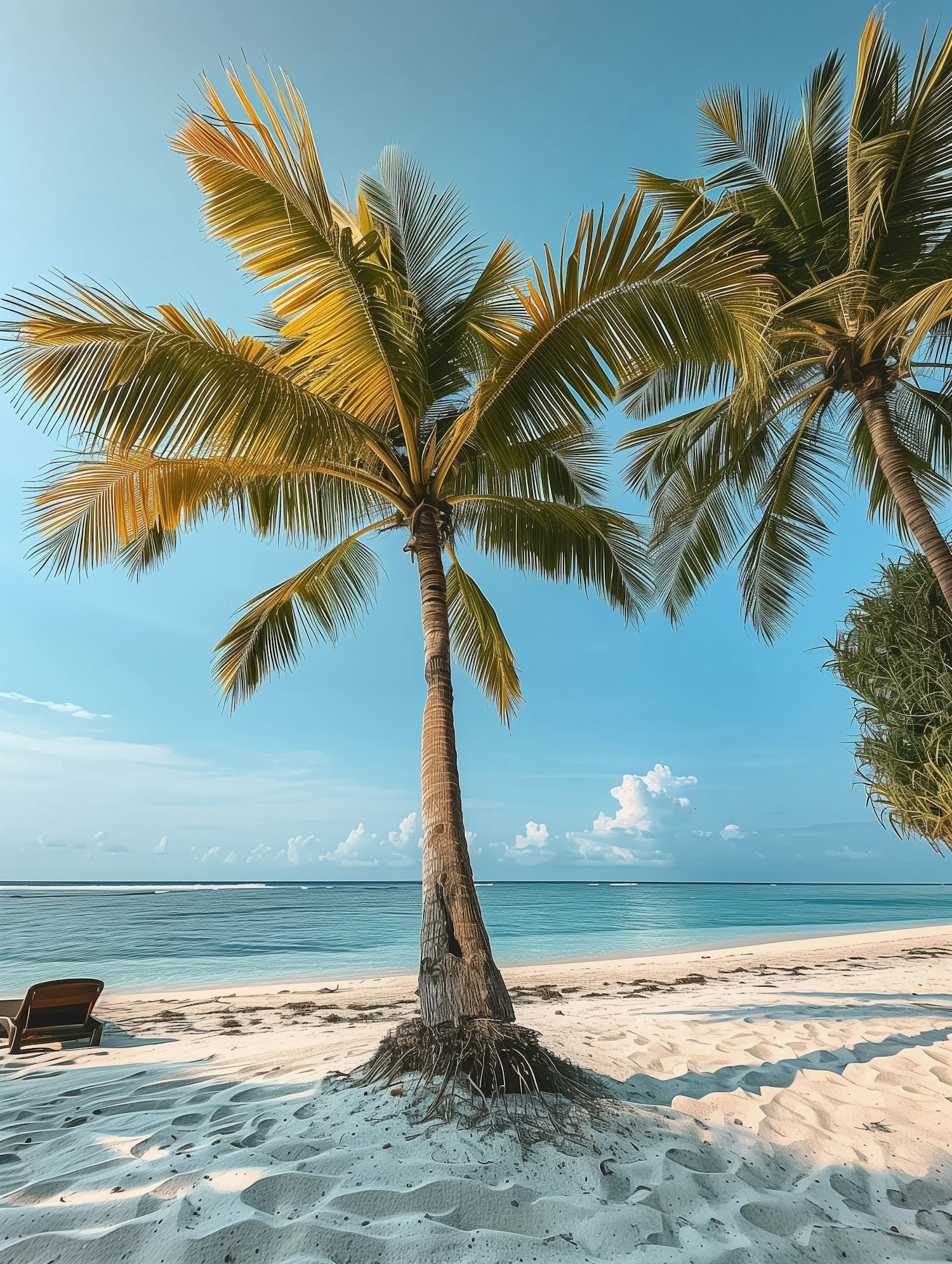 Serene Beach with Palm Trees