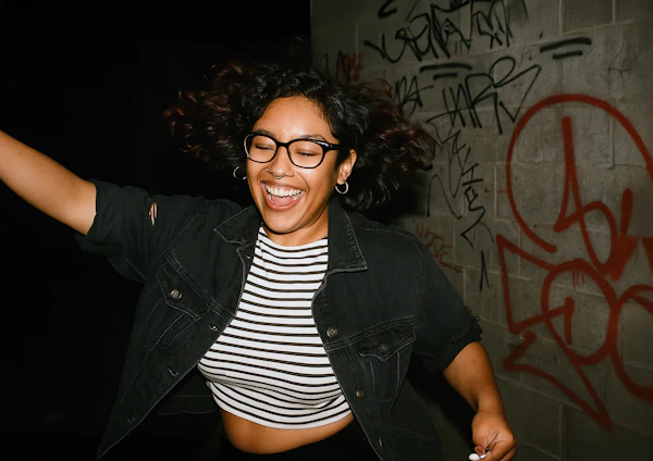 Joyful Woman in Motion