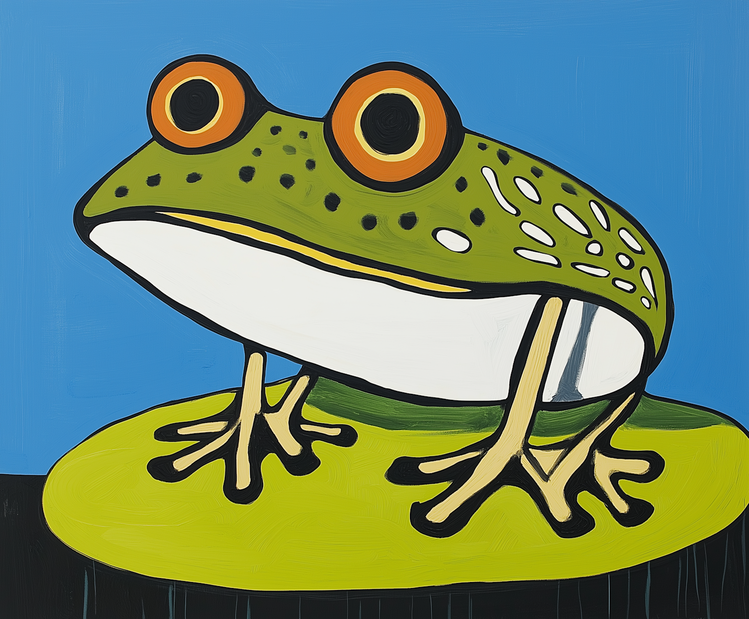 Cartoonish Stylized Frog Illustration