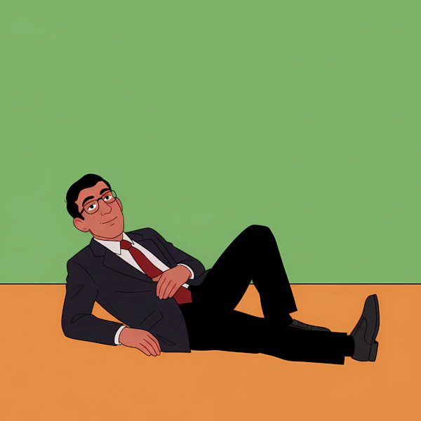 Relaxed Cartoon Man