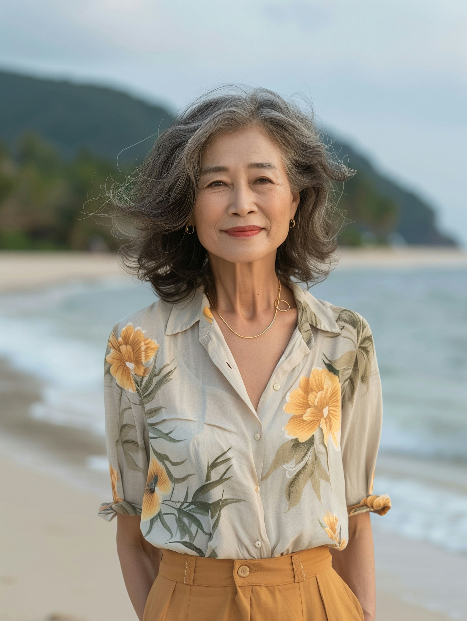 Elderly Woman at the Beach