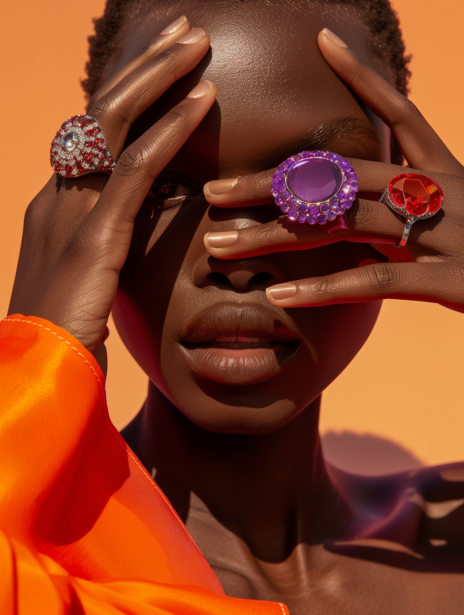 Striking Portrait with Colorful Rings