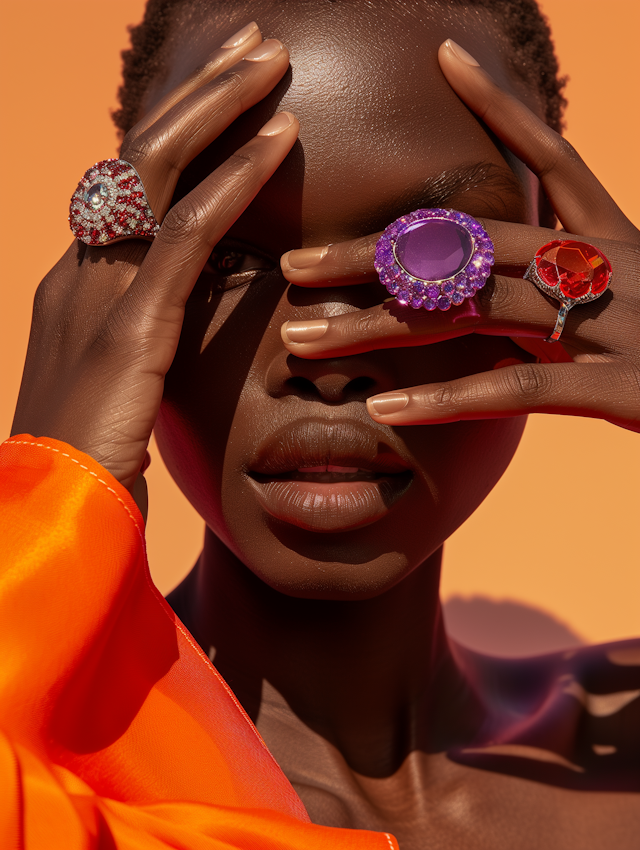 Striking Portrait with Colorful Rings