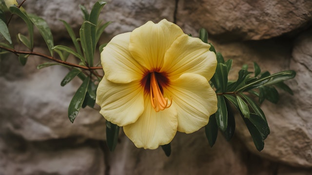 Yellow Flower with Orange Center