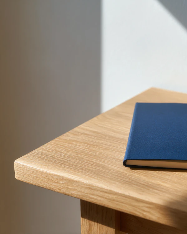 Book on Wooden Table