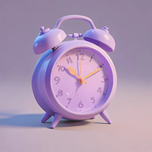 Retro Lavender Alarm Clock