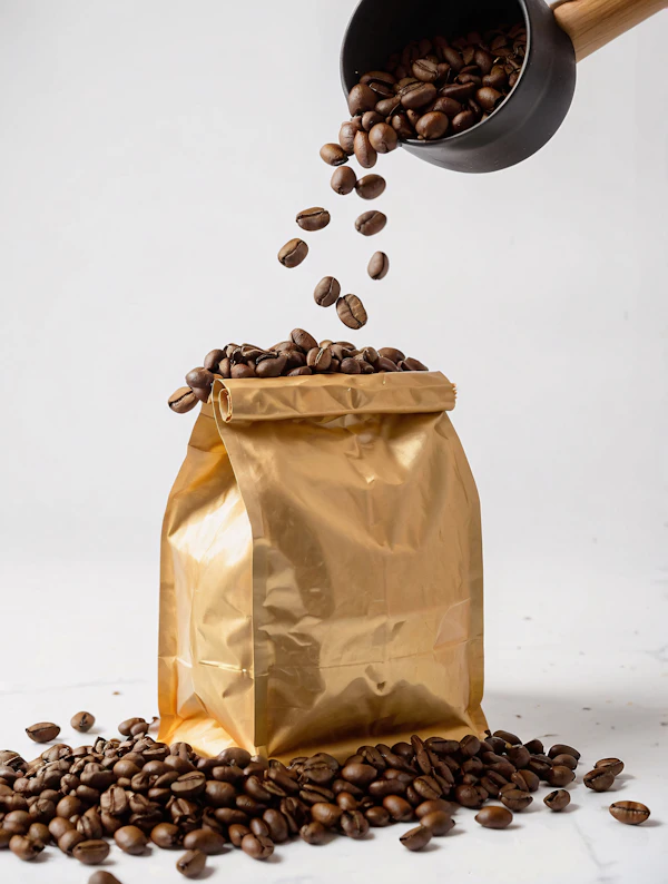 Golden Coffee Bag Scene