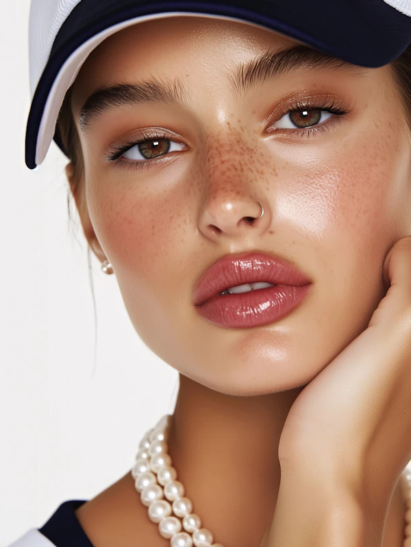 Freckled Woman Portrait