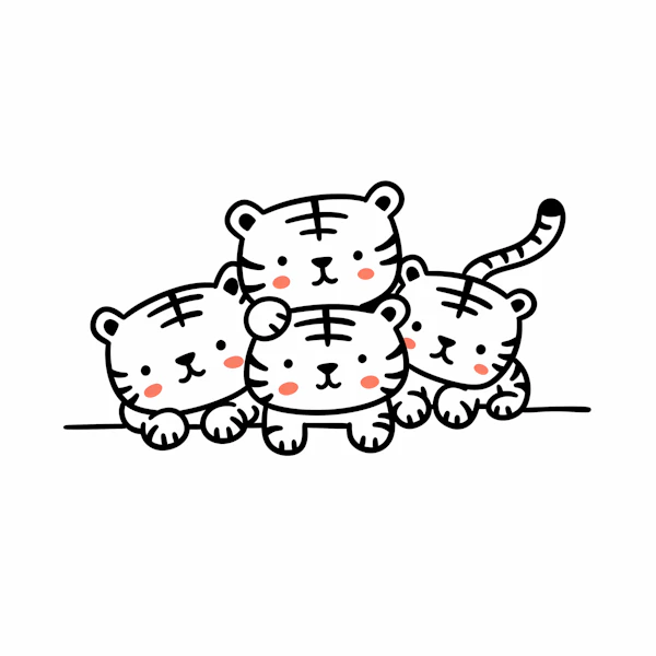 Playful Tiger Cubs