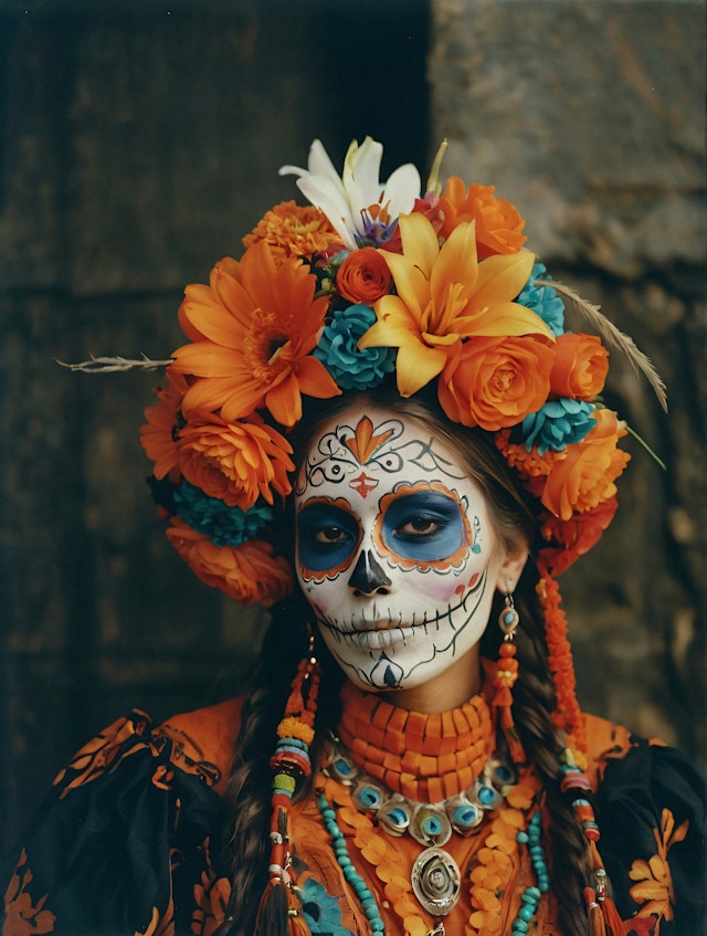 Día de los Muertos Sugar Skull Portrait