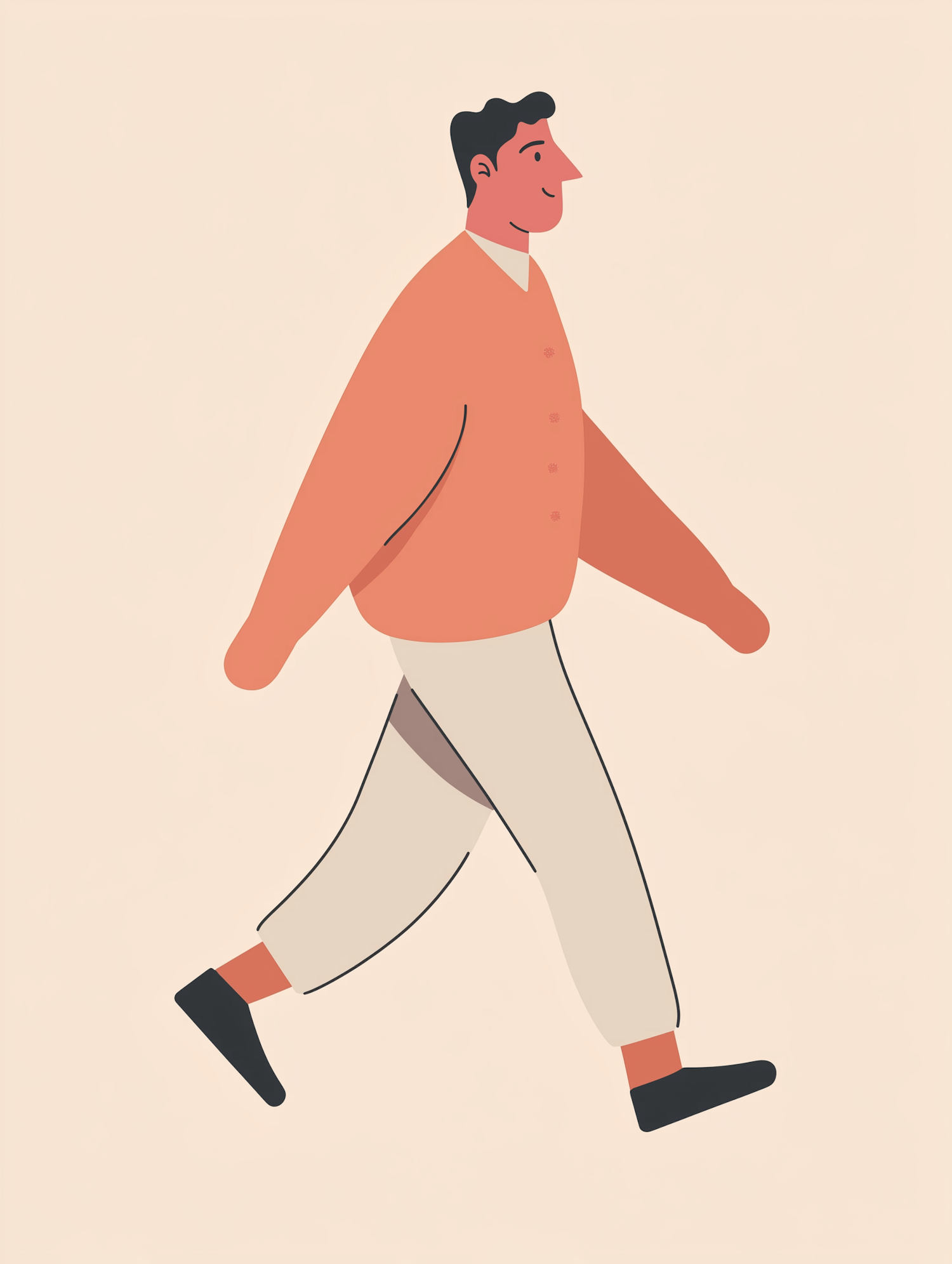 Man in Orange Shirt Illustration