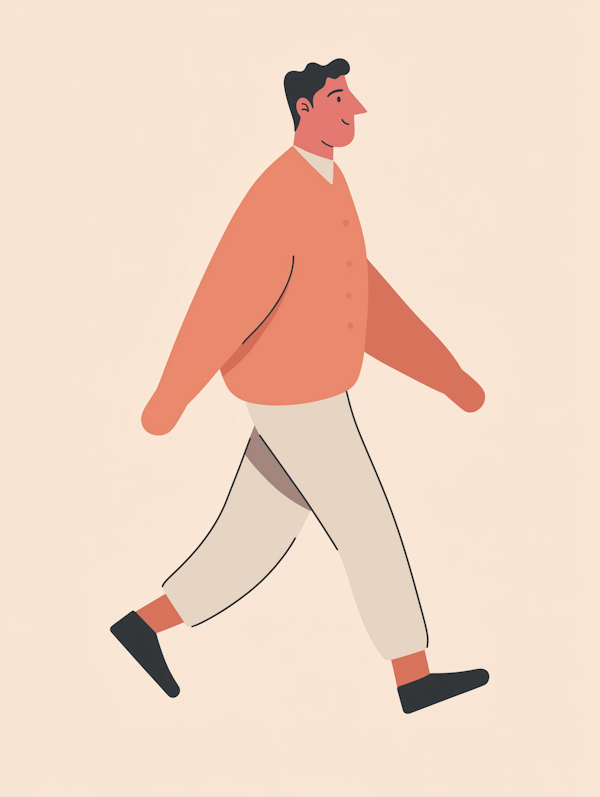 Man in Orange Shirt Illustration