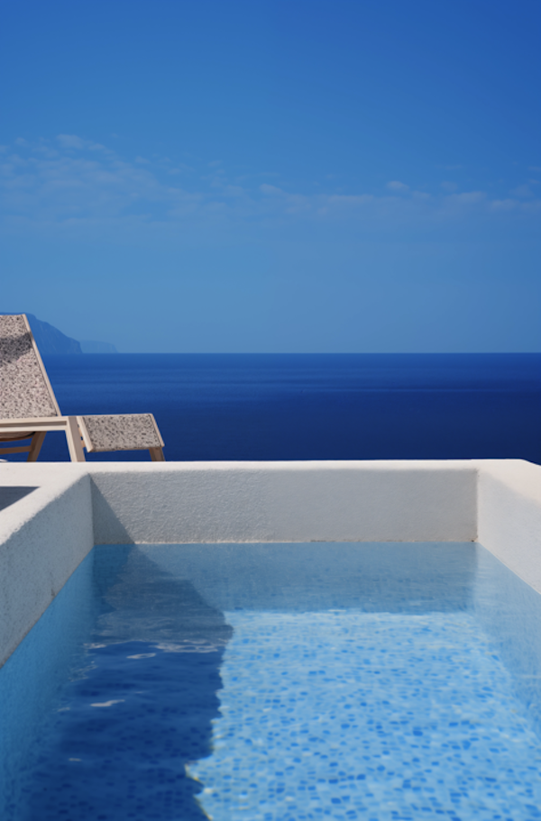 Serenity Blue Infinity Pool at Oceanview Villa