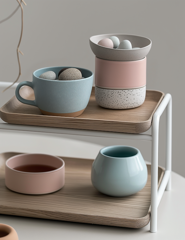 Stylized Ceramic Tableware Display