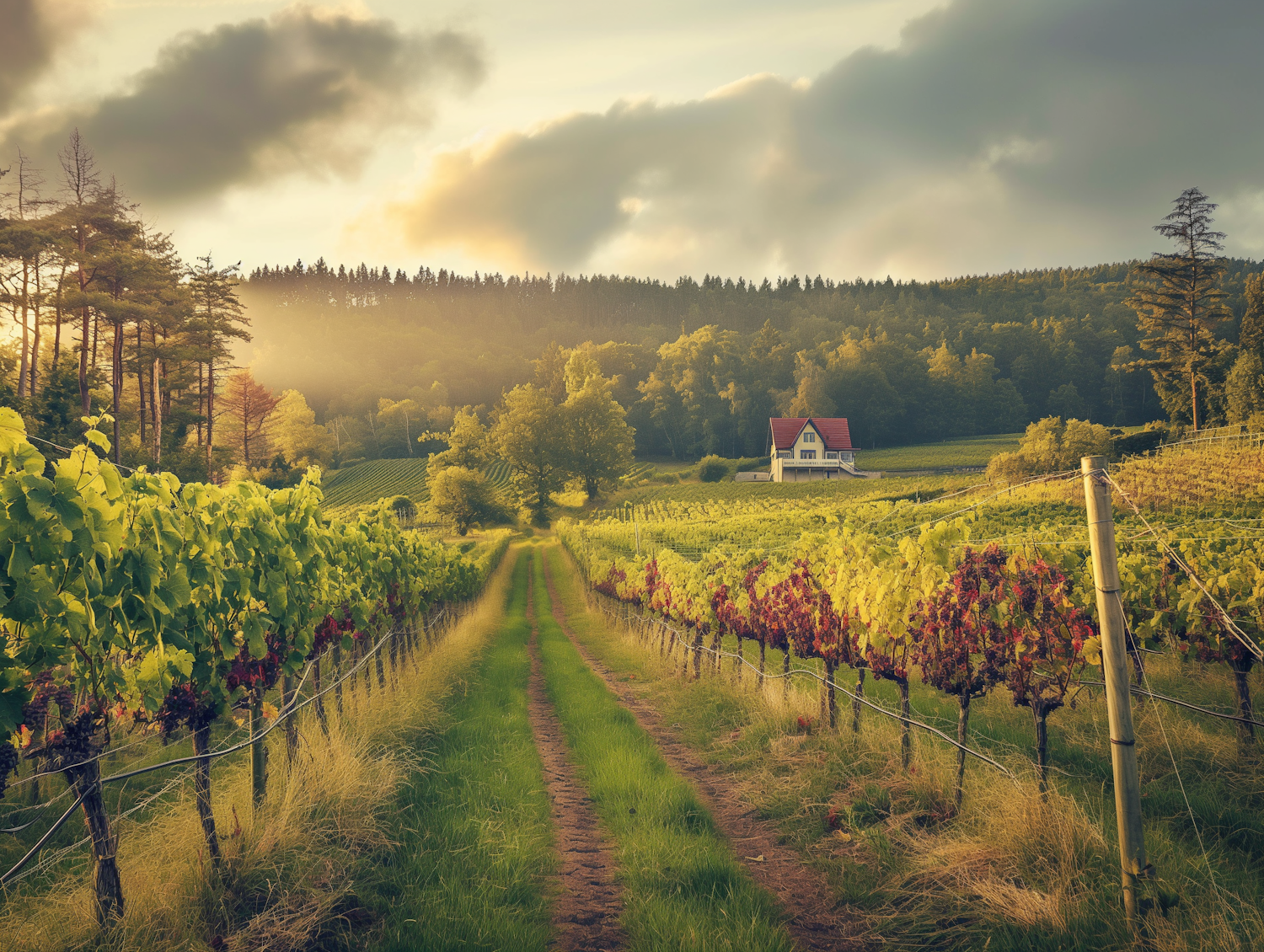 Serene Vineyard Landscape