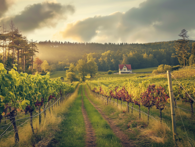 Serene Vineyard Landscape