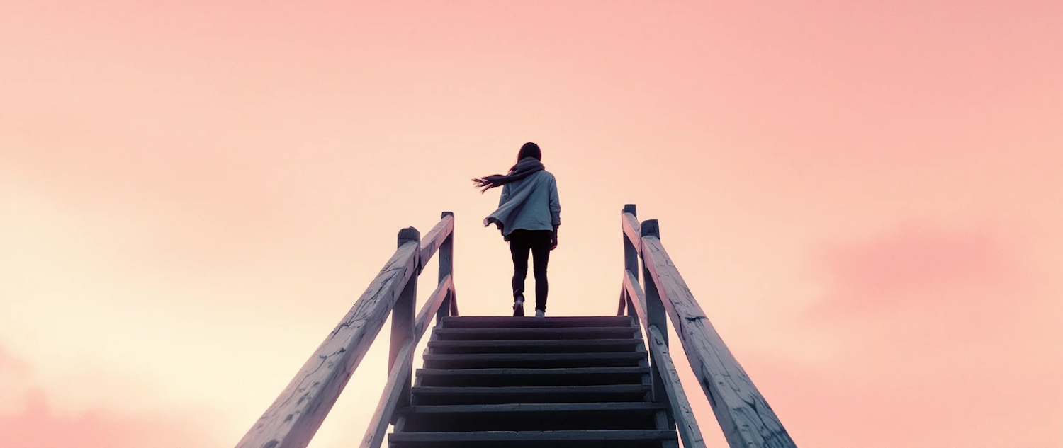 Solitary Figure on Staircase