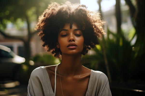 Serene Woman in Natural Setting