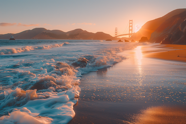 Serene Sunset at Golden Gate Beach