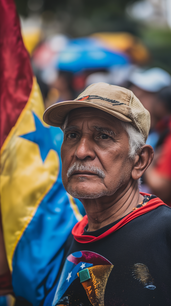 Thoughtful Elderly Man at Public Event