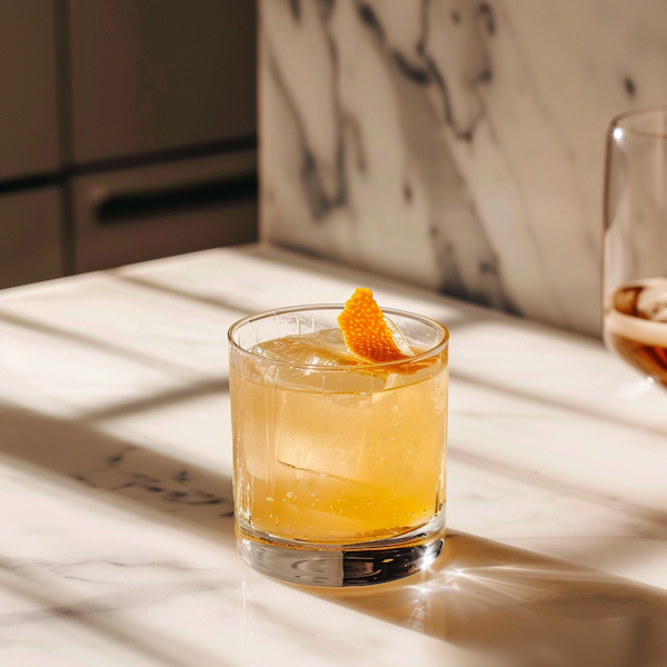 Elegant Cocktail on Marble Tabletop