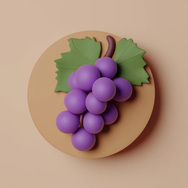 3D Purple Grapes Art