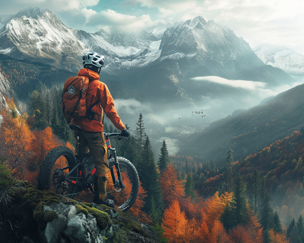 Mountain Biker at Scenic Overlook