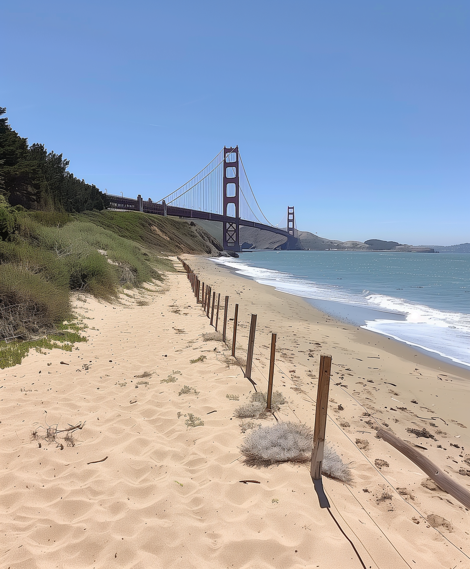 Golden Gate Bridge on a Sunny Beach Day