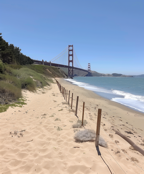 Golden Gate Bridge on a Sunny Beach Day