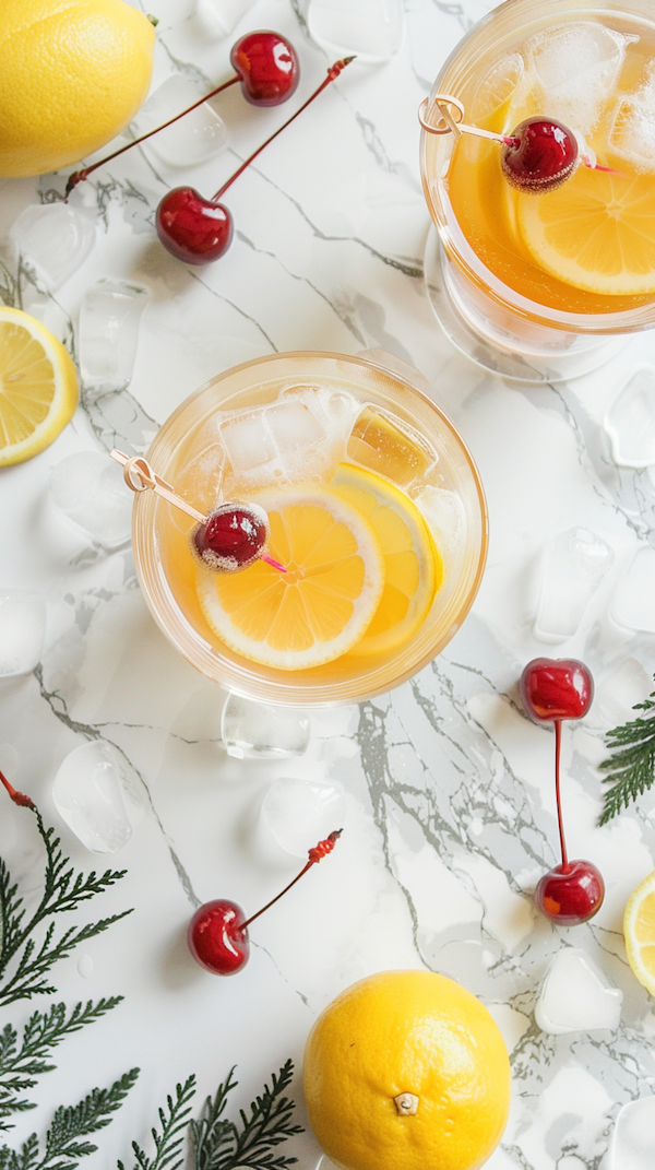 Refreshing Lemonade Glasses with Garnish