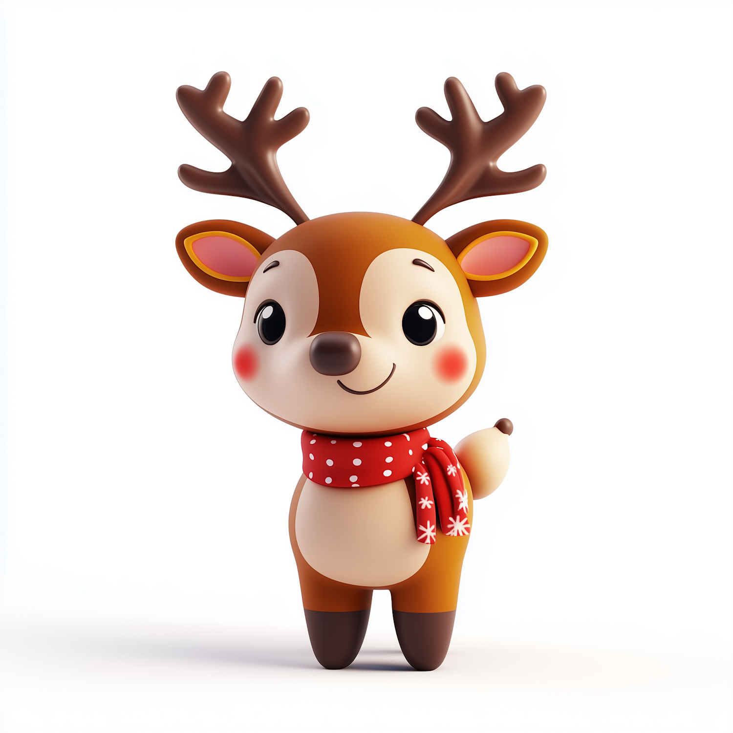 Cartoon Reindeer with Scarf