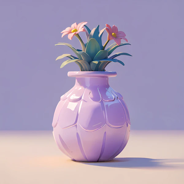 Elegant Pastel Vase with Flowers