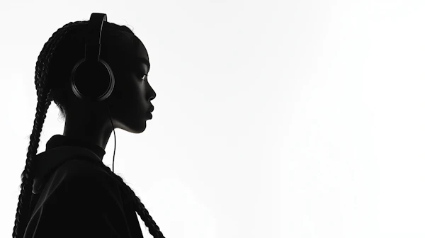 Silhouette with Headphones